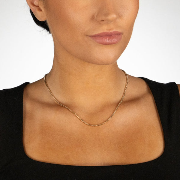 9ct Yellow Gold Box-Belcher Chain - 20" - 5.9g
