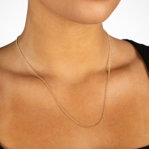 9ct Yellow Gold Fine Belcher Chain - 18" - 0.9g