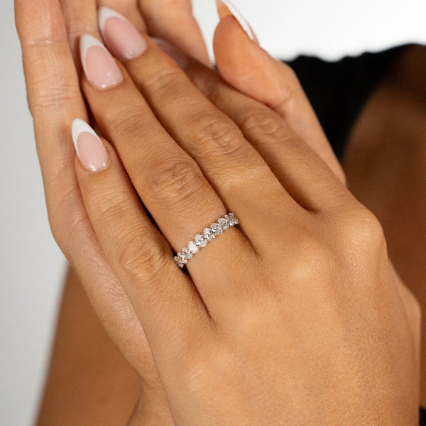 1.90ct White Gold Oval-Cut Diamond Eternity Ring - F/VS2