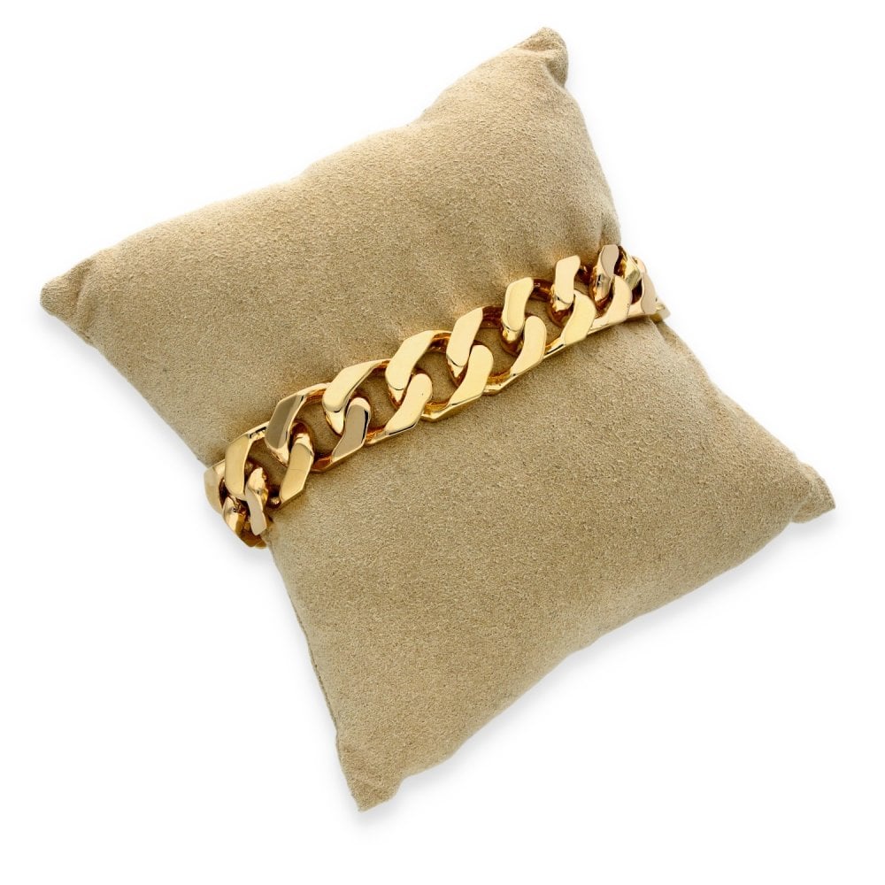 9ct Yellow Gold Heavy Curb Bracelet - 8" - 66.3g