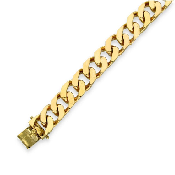 9ct Yellow Gold Heavy Curb Bracelet - 8" - 66.3g