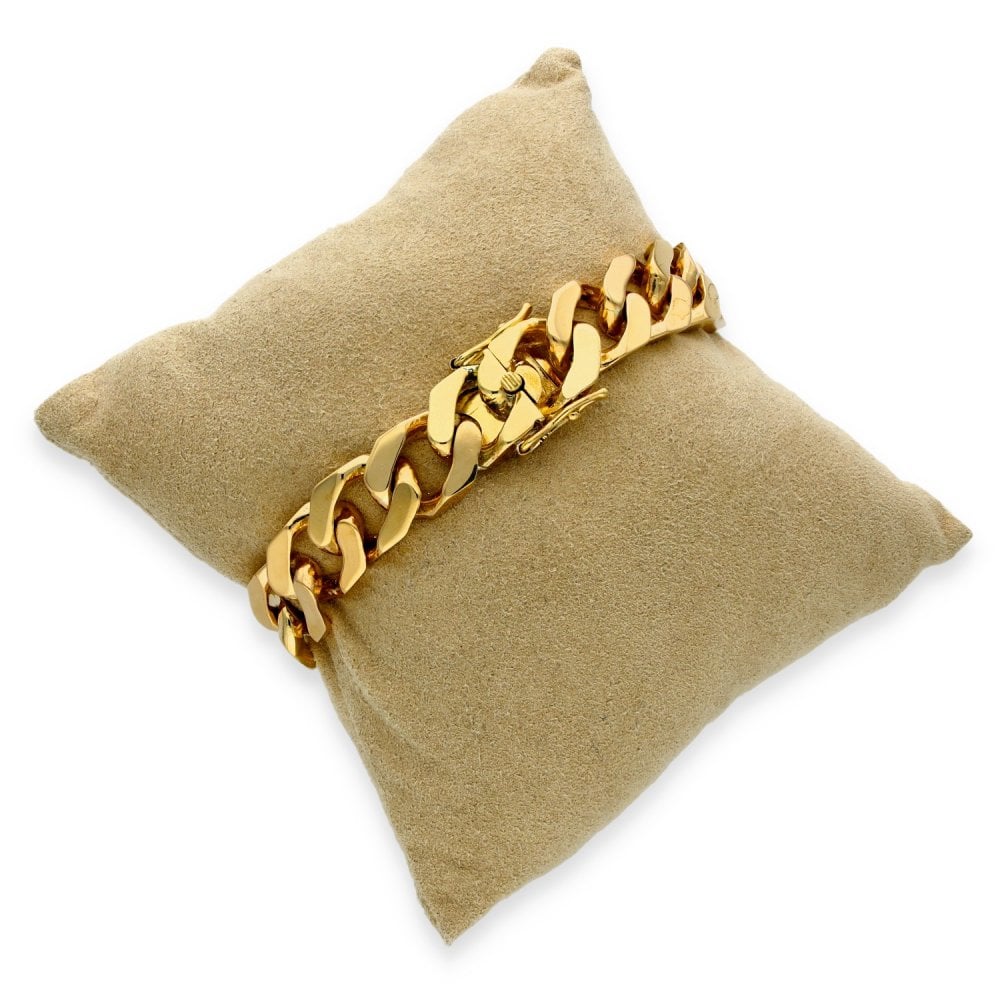 9ct Yellow Gold Heavy Curb Bracelet - 8" - 66.3g