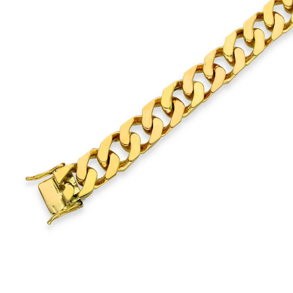 9ct Yellow Gold Heavy Curb Bracelet - 8" - 66.3g