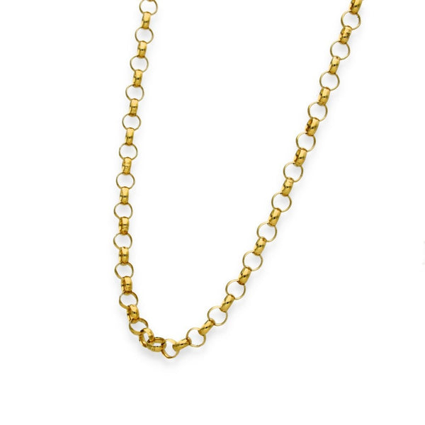 9ct Yellow Gold Round Belcher Chain - 21" - 15.4g