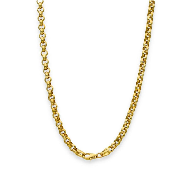 9ct Yellow Gold Round Belcher Chain - 21" - 24.3g