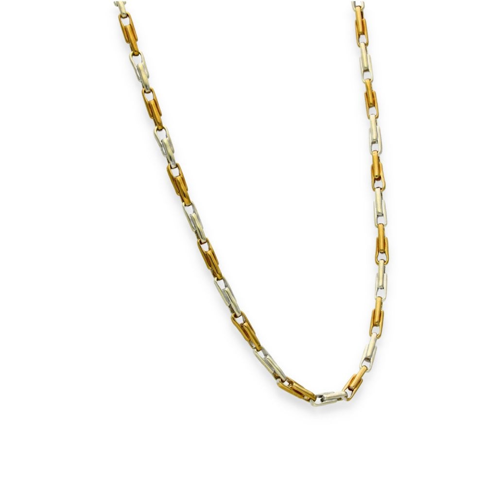 9ct Multi-Tone Gold Fancy-Link Chain - 20" - 20.1g