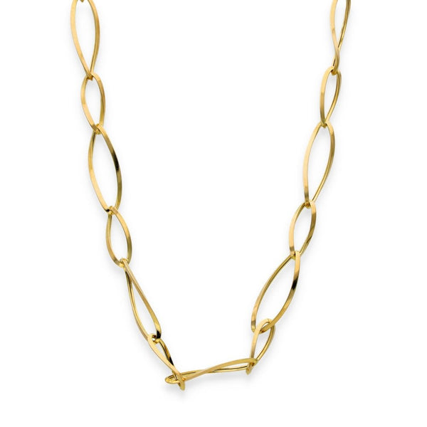 9ct Yellow Gold Fancy Oval Link Chain - 36" - 7.5g