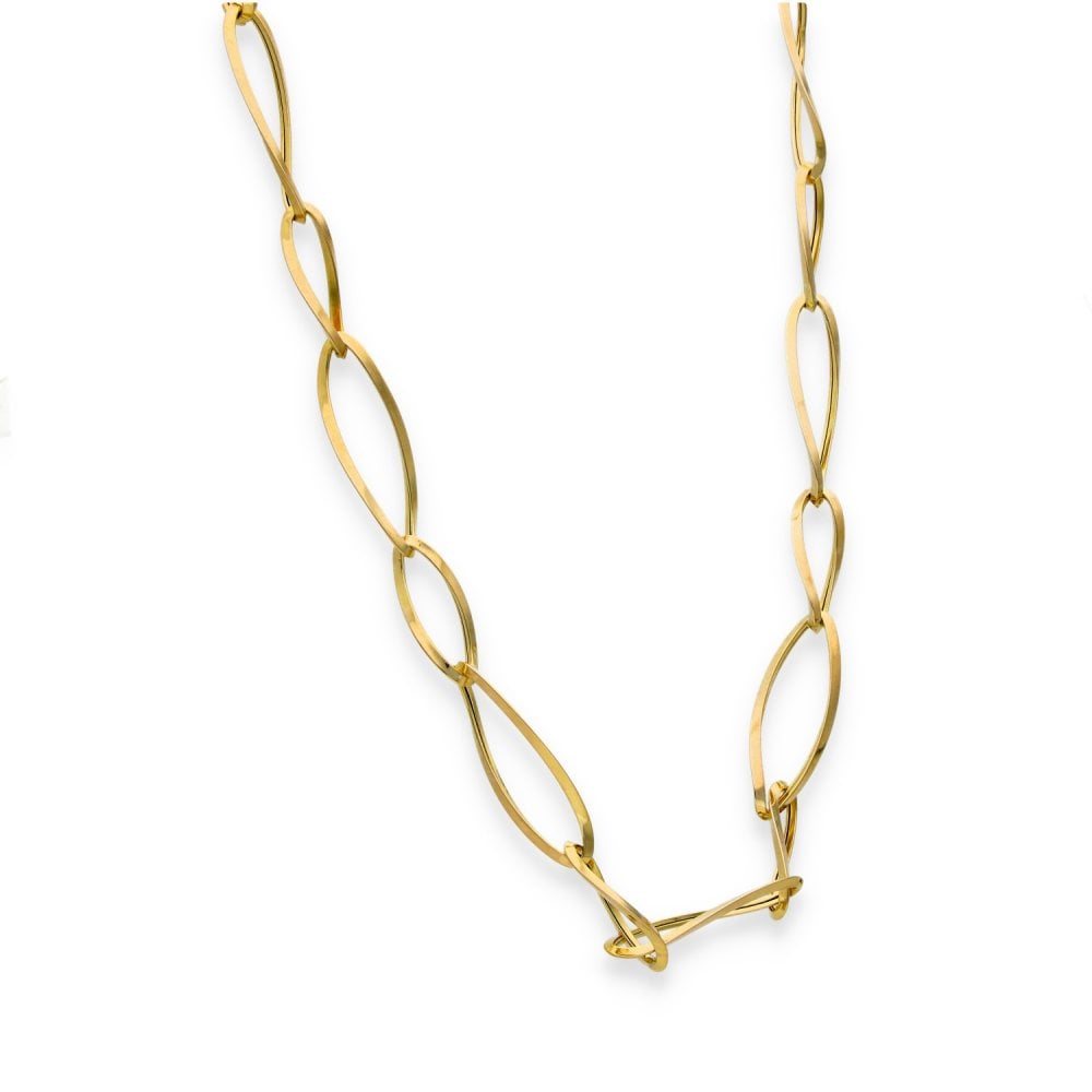 9ct Yellow Gold Fancy Oval Link Chain - 36" - 7.5g