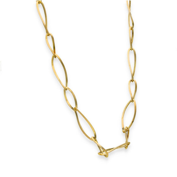 9ct Yellow Gold Fancy Oval Link Chain - 36" - 7.5g