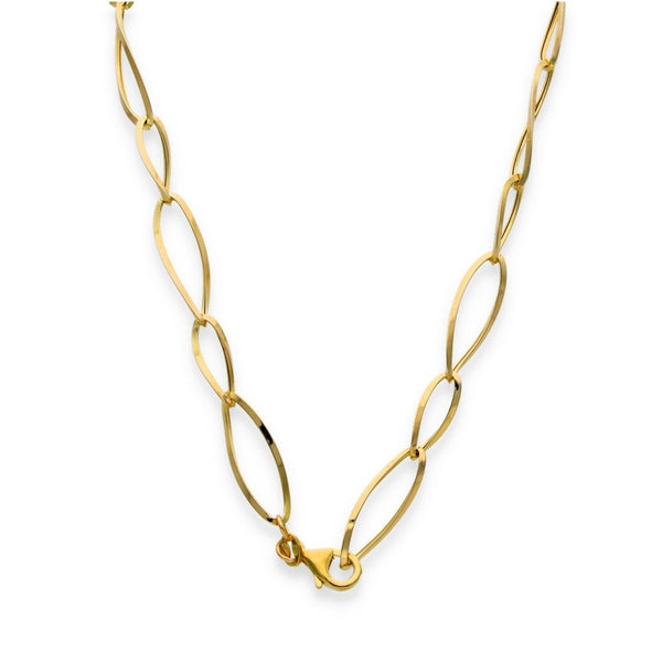 9ct Yellow Gold Fancy Oval Link Chain - 36" - 7.5g