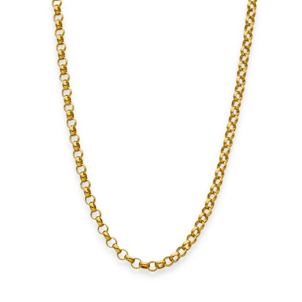 9ct Yellow Gold Round Belcher Chain - 22" - 12.4g
