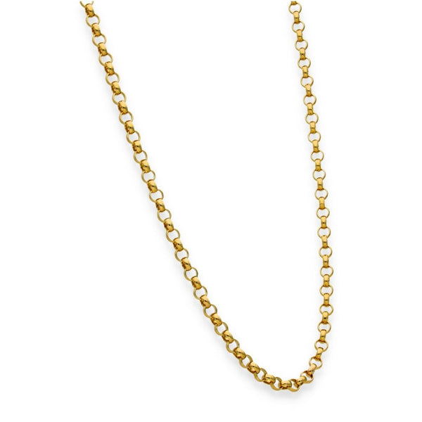 9ct Yellow Gold Round Belcher Chain - 22" - 12.4g