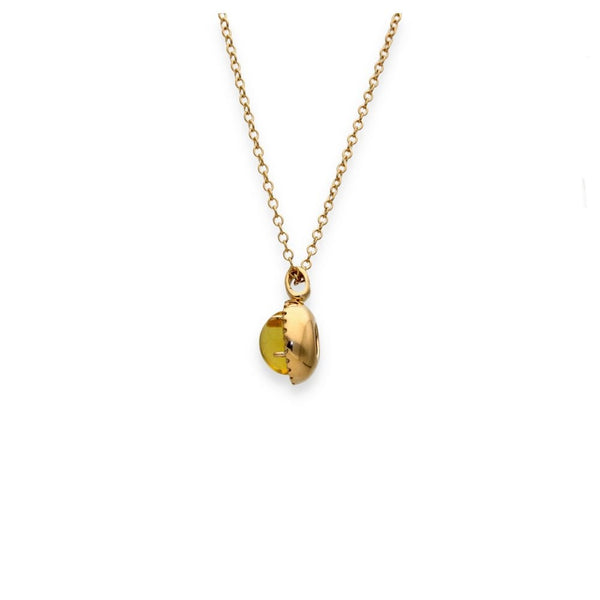 9ct Yellow Gold Opal & Diamond Pendant & Necklace - 20" - 0.25ct