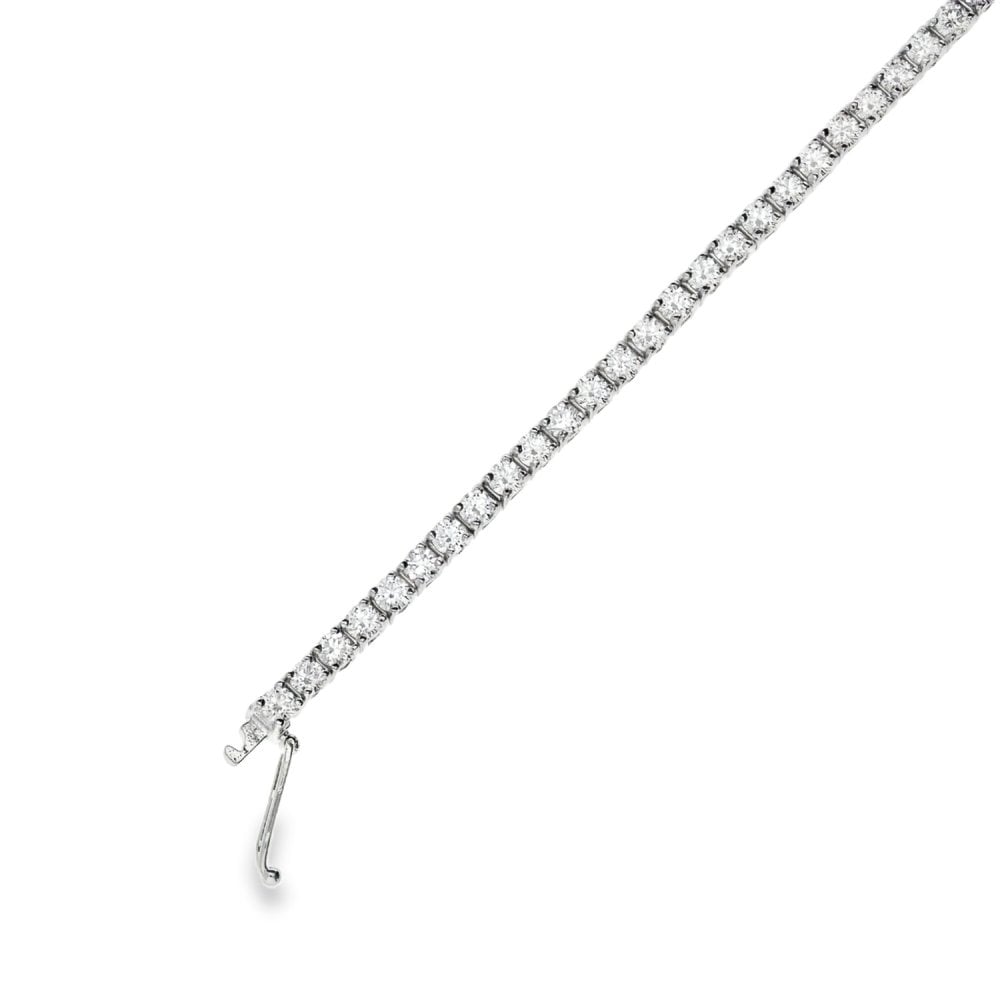 18ct White Gold Diamond Tennis Bracelet - 7" - 3.25ct
