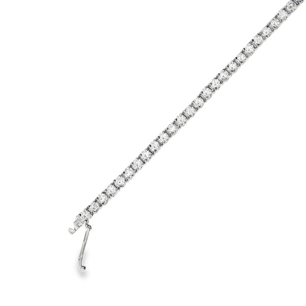 18ct White Gold Diamond Tennis Bracelet - 7" - 3.25ct