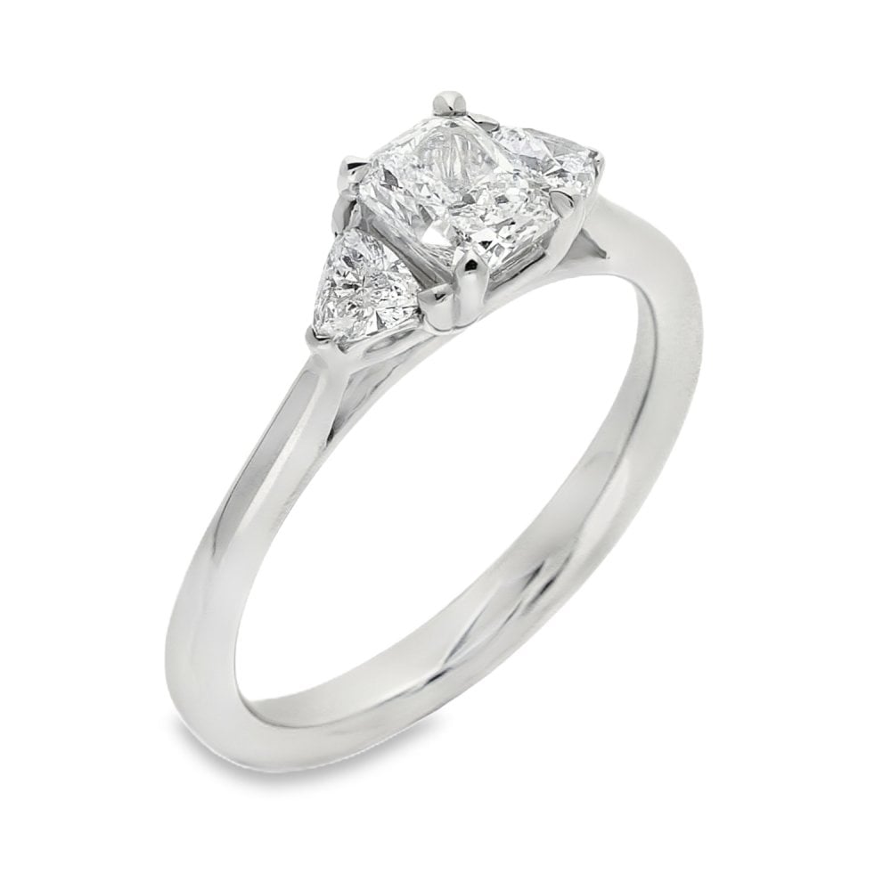 950 Platinum Certified Diamond Engagement Ring - Size M - 1.03ct