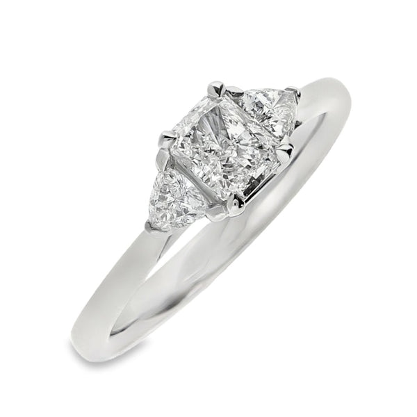 950 Platinum Certified Diamond Engagement Ring - Size M - 1.03ct