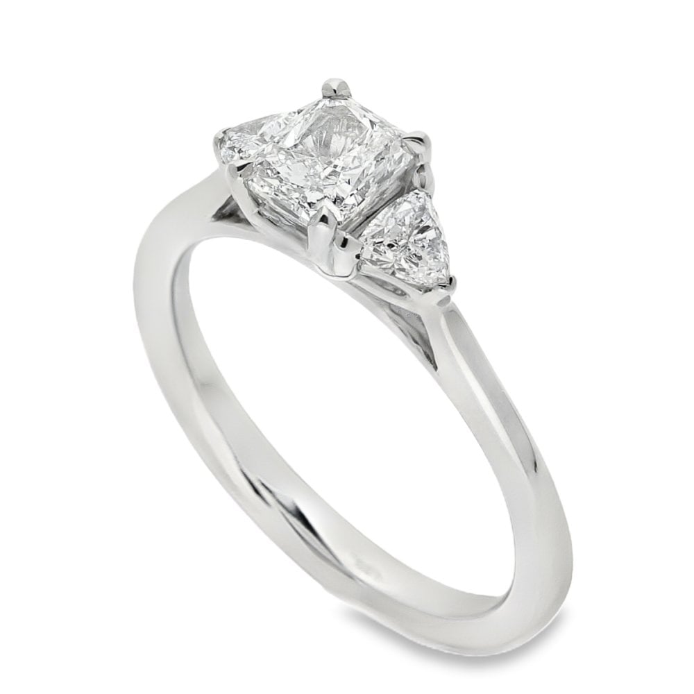 950 Platinum Certified Diamond Engagement Ring - Size M - 1.03ct