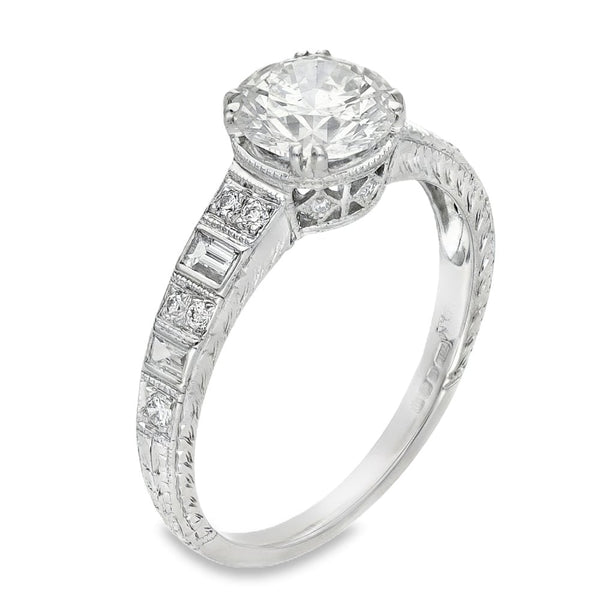 Ladies 18ct White Gold Diamond Engagement Ring -1.34ct