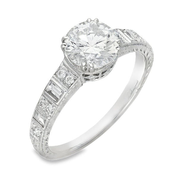 Ladies 18ct White Gold Diamond Engagement Ring -1.34ct
