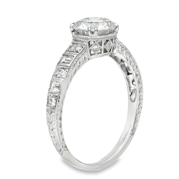 Ladies 18ct White Gold Diamond Engagement Ring -1.34ct