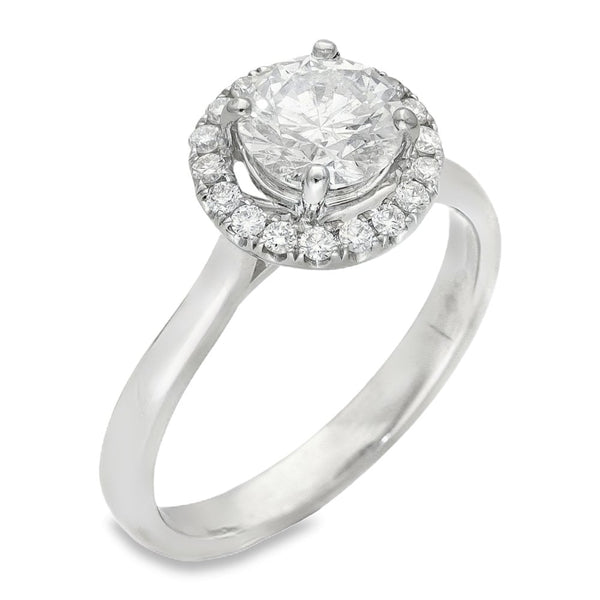 18ct White Gold Diamond Engagement Ring - Size N - 1.31ct