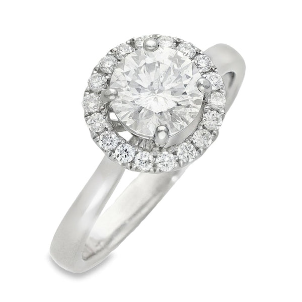 18ct White Gold Diamond Engagement Ring - Size N - 1.31ct