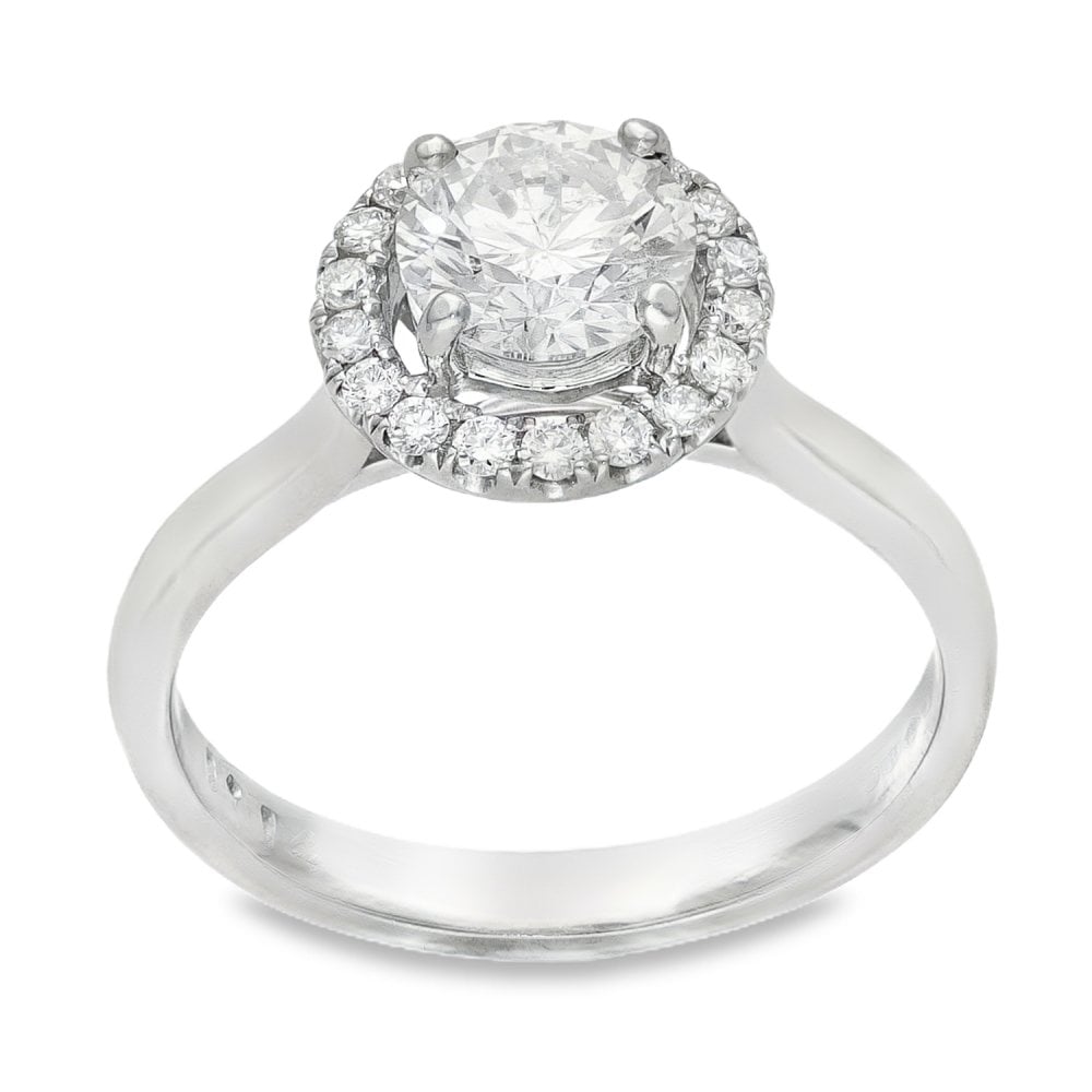 18ct White Gold Diamond Engagement Ring - Size N - 1.31ct