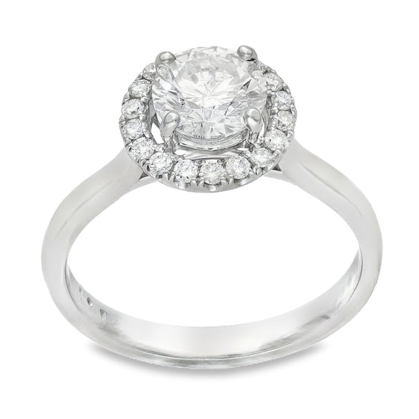 18ct White Gold Diamond Engagement Ring - Size N - 1.31ct