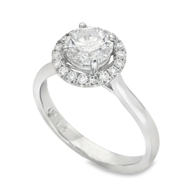 18ct White Gold Diamond Engagement Ring - Size N - 1.31ct