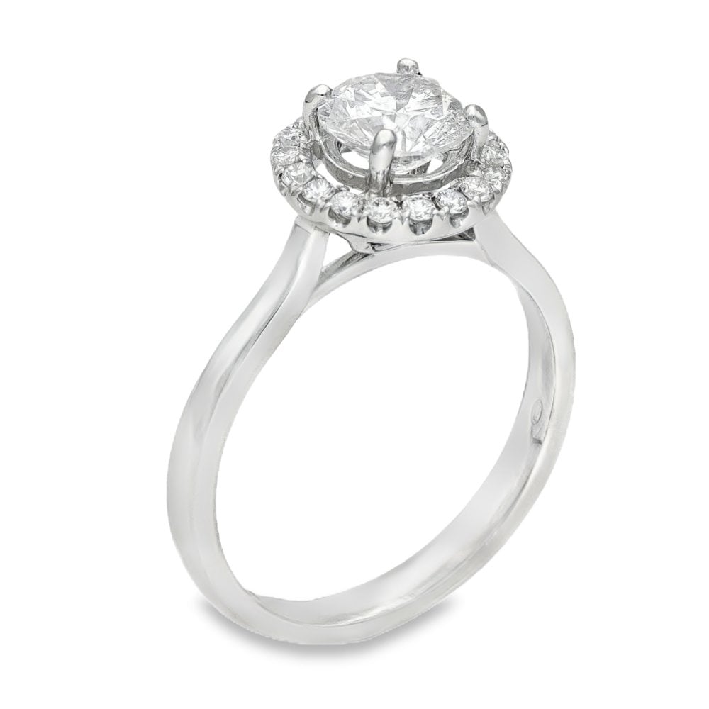 18ct White Gold Diamond Engagement Ring - Size N - 1.31ct