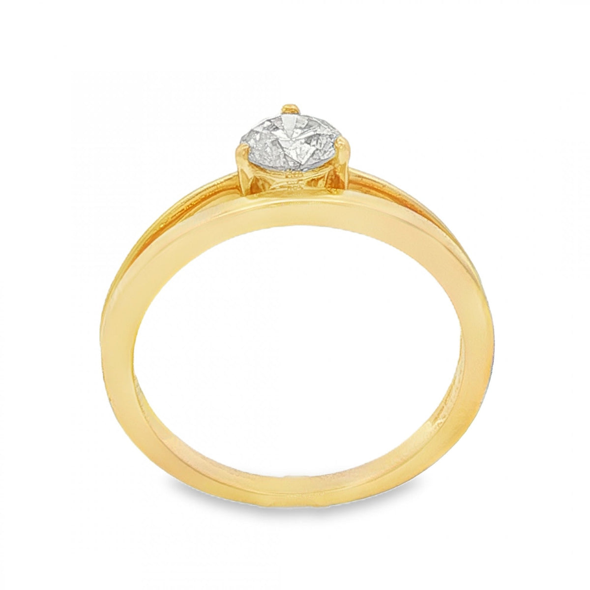 18ct Yellow Gold Diamond Split Band Engagement Ring - 0.57ct
