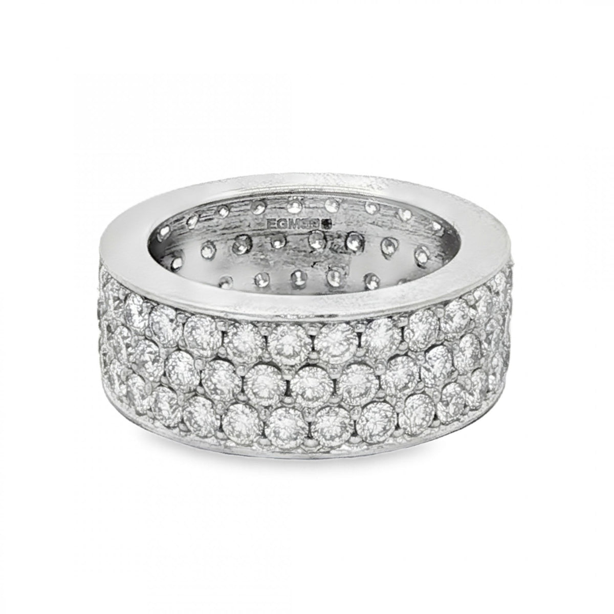 14ct White Gold Diamond Full-Eternity Ring - Size O½ - 5.00ct