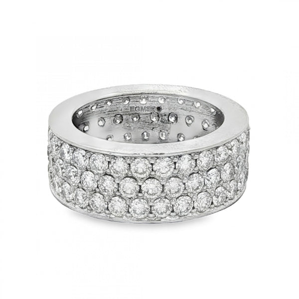 14ct White Gold Diamond Full-Eternity Ring - Size O½ - 5.00ct