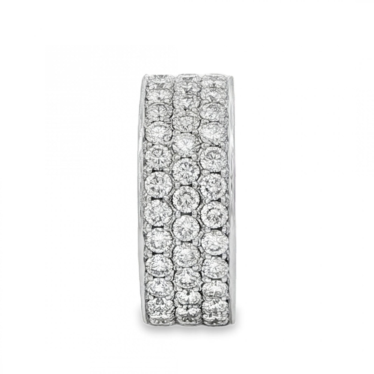 14ct White Gold Diamond Full-Eternity Ring - Size O½ - 5.00ct