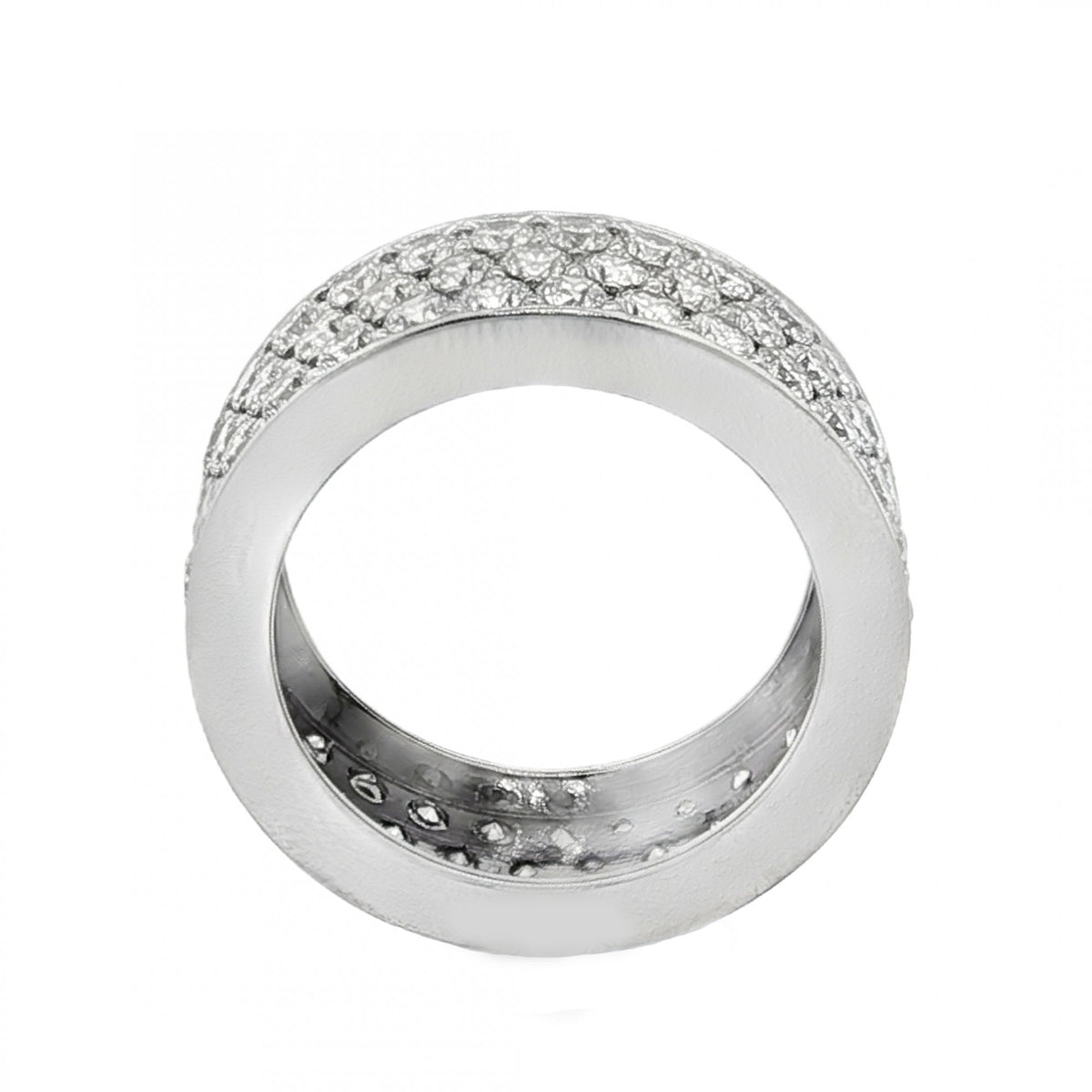 14ct White Gold Diamond Full-Eternity Ring - Size O½ - 5.00ct