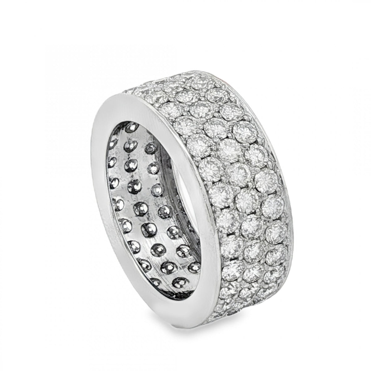 14ct White Gold Diamond Full-Eternity Ring - Size O½ - 5.00ct