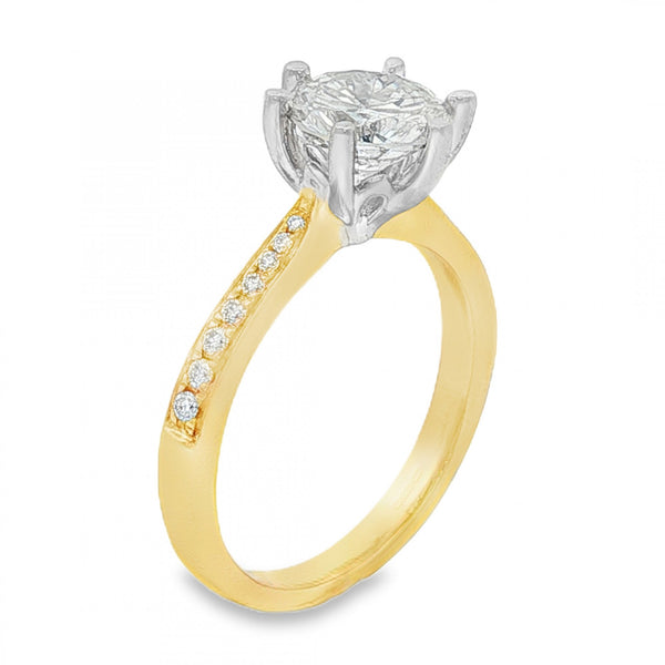 18ct Yellow Gold Diamond Engagement Ring - Size M - 1.576ct