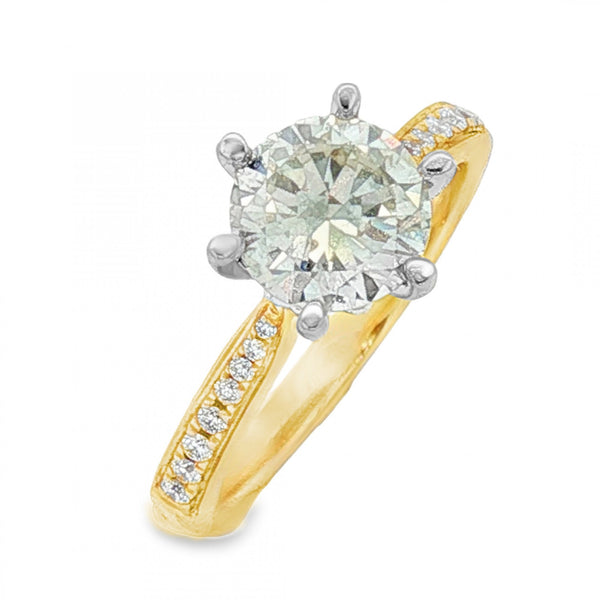 18ct Yellow Gold Diamond Engagement Ring - Size M - 1.576ct