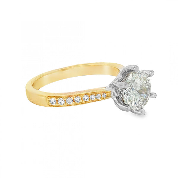 18ct Yellow Gold Diamond Engagement Ring - Size M - 1.576ct