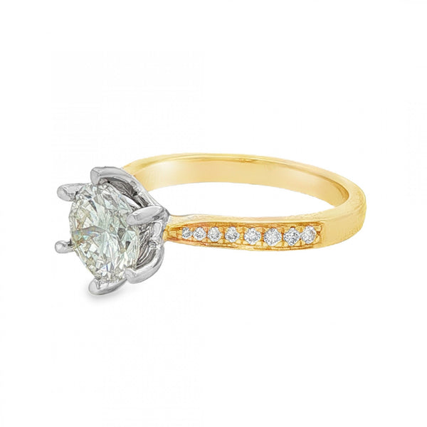 18ct Yellow Gold Diamond Engagement Ring - Size M - 1.576ct