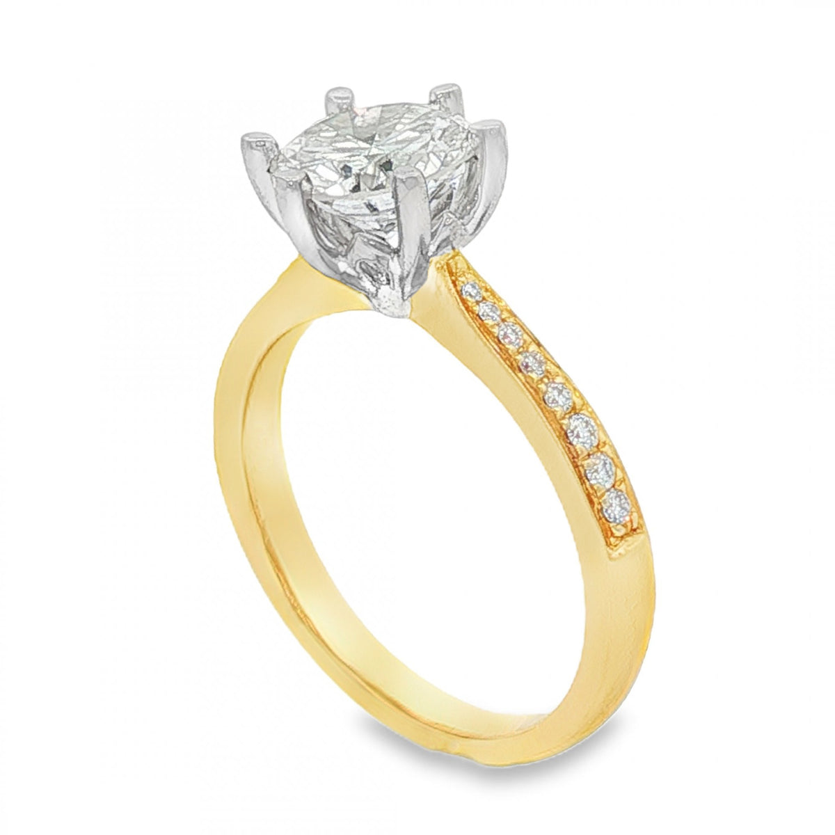 18ct Yellow Gold Diamond Engagement Ring - Size M - 1.576ct