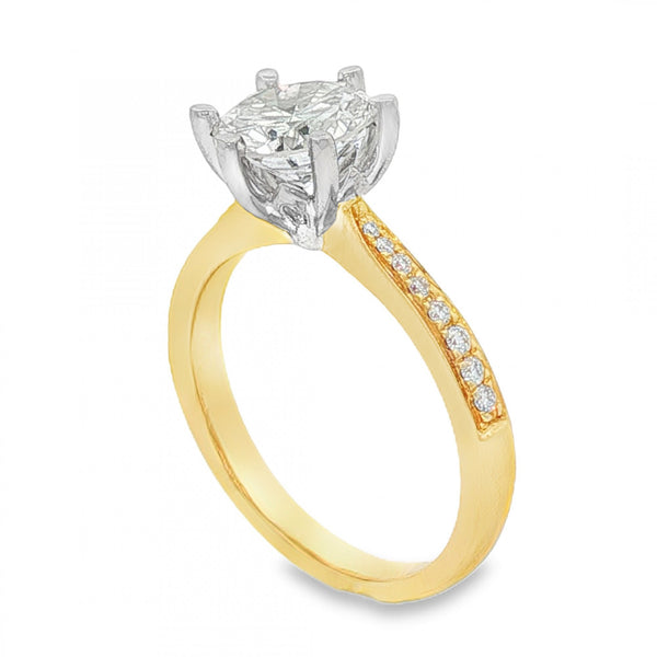 18ct Yellow Gold Diamond Engagement Ring - Size M - 1.576ct