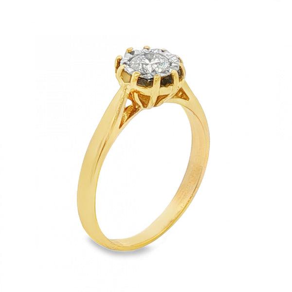 18ct Yellow Gold Engagement Diamond Ring - Size K - 0.31ct