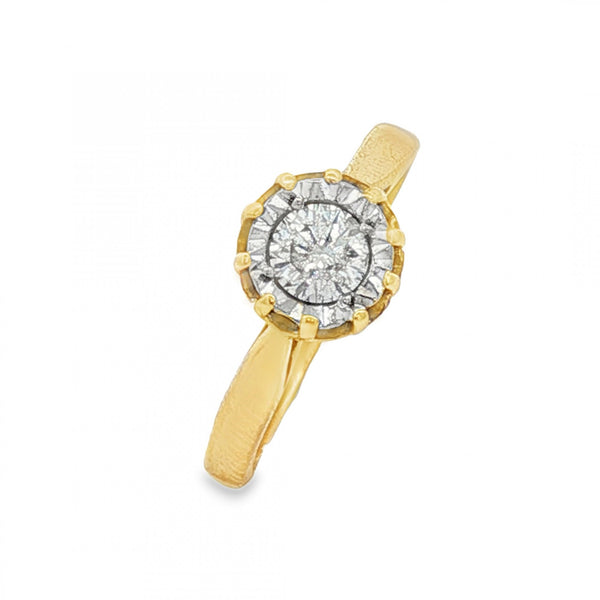 18ct Yellow Gold Engagement Diamond Ring - Size K - 0.31ct