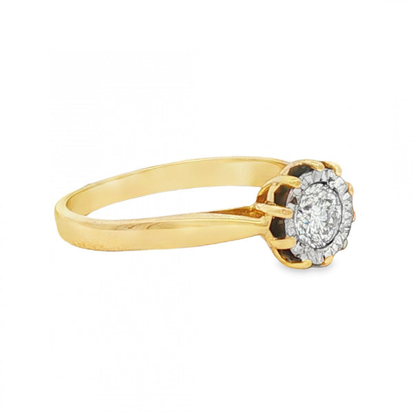 18ct Yellow Gold Engagement Diamond Ring - Size K - 0.31ct