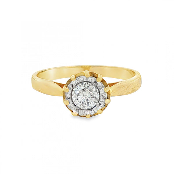 18ct Yellow Gold Engagement Diamond Ring - Size K - 0.31ct