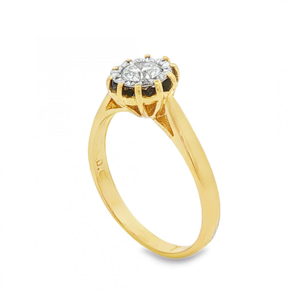18ct Yellow Gold Engagement Diamond Ring - Size K - 0.31ct