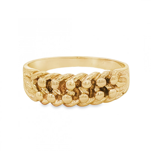 9ct Yellow Gold Shot Ring - Size V - 7mm