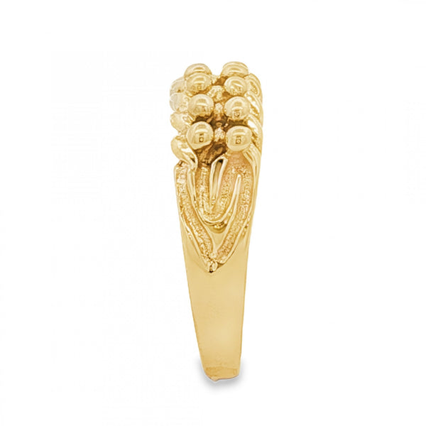 9ct Yellow Gold Shot Ring - Size V - 7mm